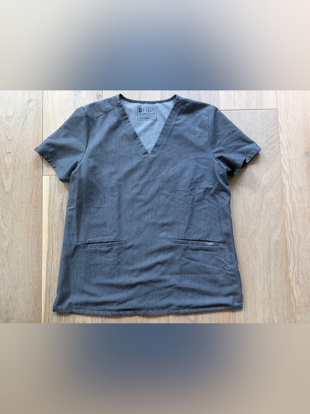 Figs Casma graphite gray scrub top - large